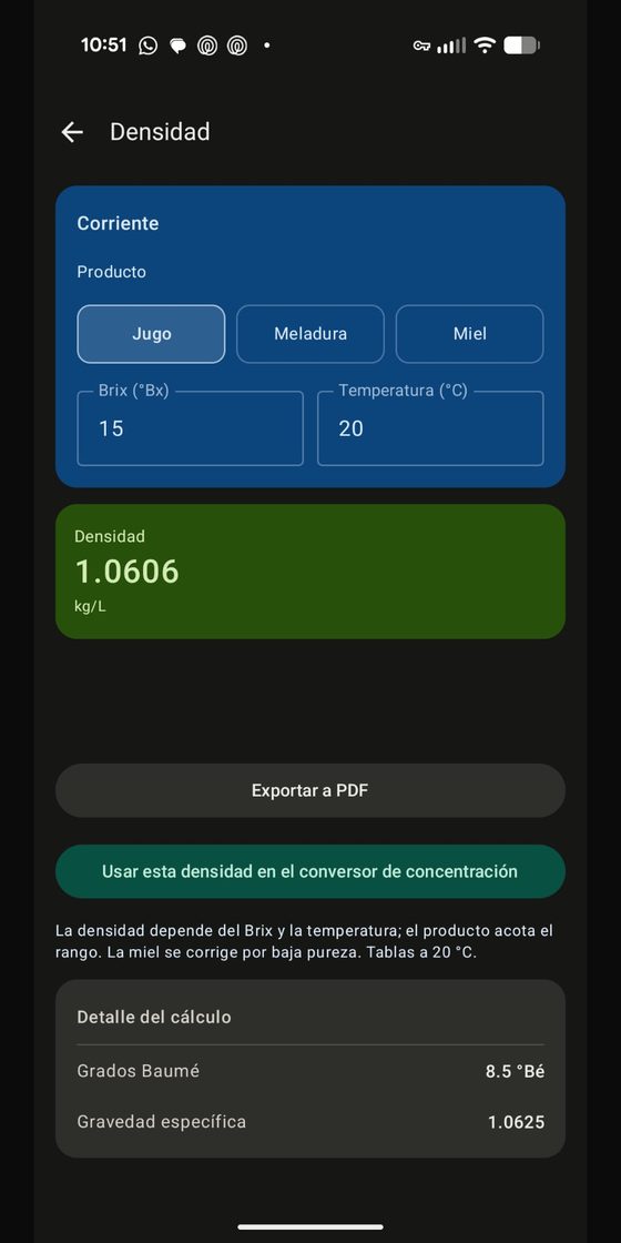 Captura 2 de SugarPlantCalc