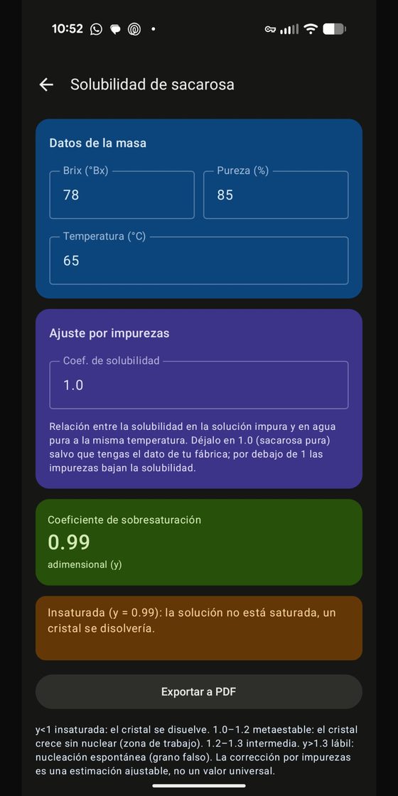 Captura 4 de SugarPlantCalc