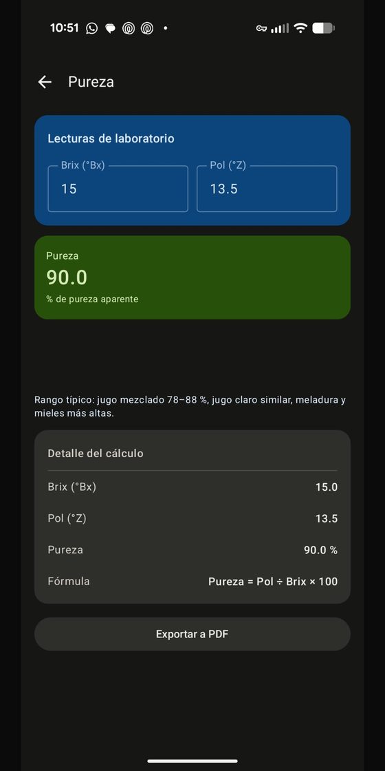 Captura 5 de SugarPlantCalc